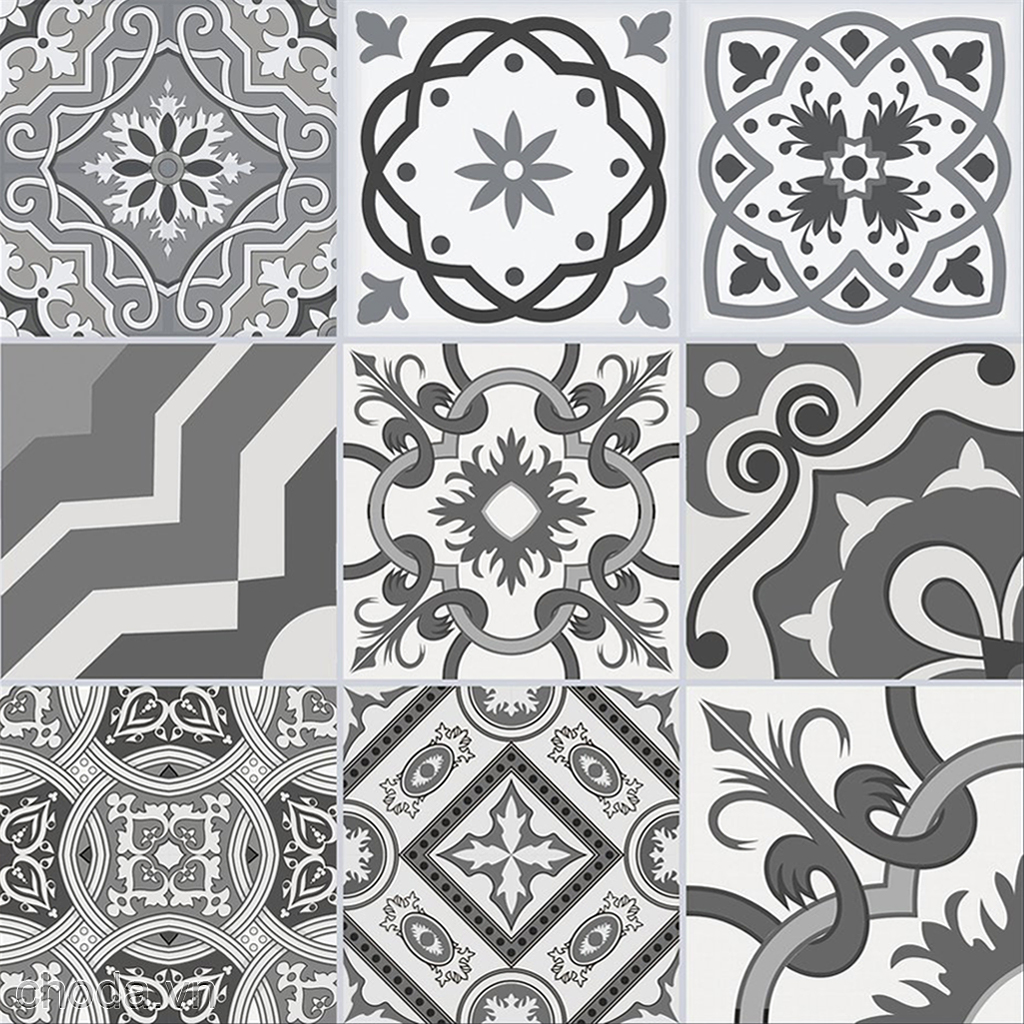 Gạch bông giả cổ nhiều hoa văn 18 faces