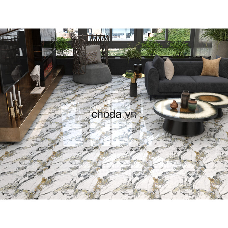 Gạch Ánh Kim Vàng Vân Khói 60X60 Vitto 5166 Đá Bóng Kính 5166 Gạch Vân Vàng Vitto 5166