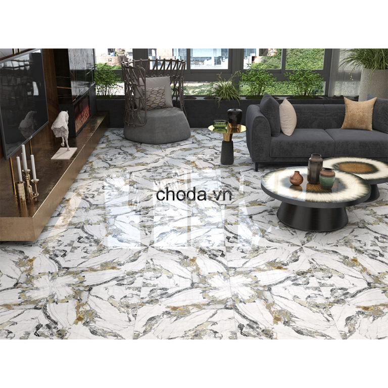 Gạch Ánh Kim Vàng Vân Khói 60X60 Vitto 5166 Đá Bóng Kính 5166 Gạch Vân Vàng Vitto 5166