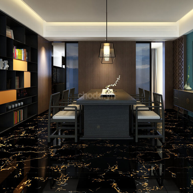 Gạch Đen Vân Vàng 60X60 Catalan 66051 Đá Bóng Kính 66051 Gạch Vân Vàng Catalan 66051