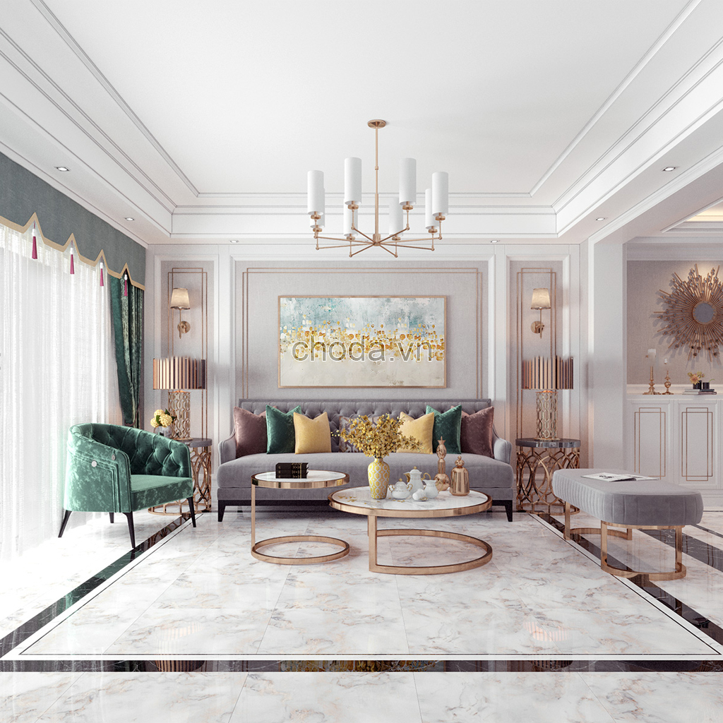 Gạch Trắng Vàng Kim 80x80 Catalan 80073 - Hình ảnh tổng quan