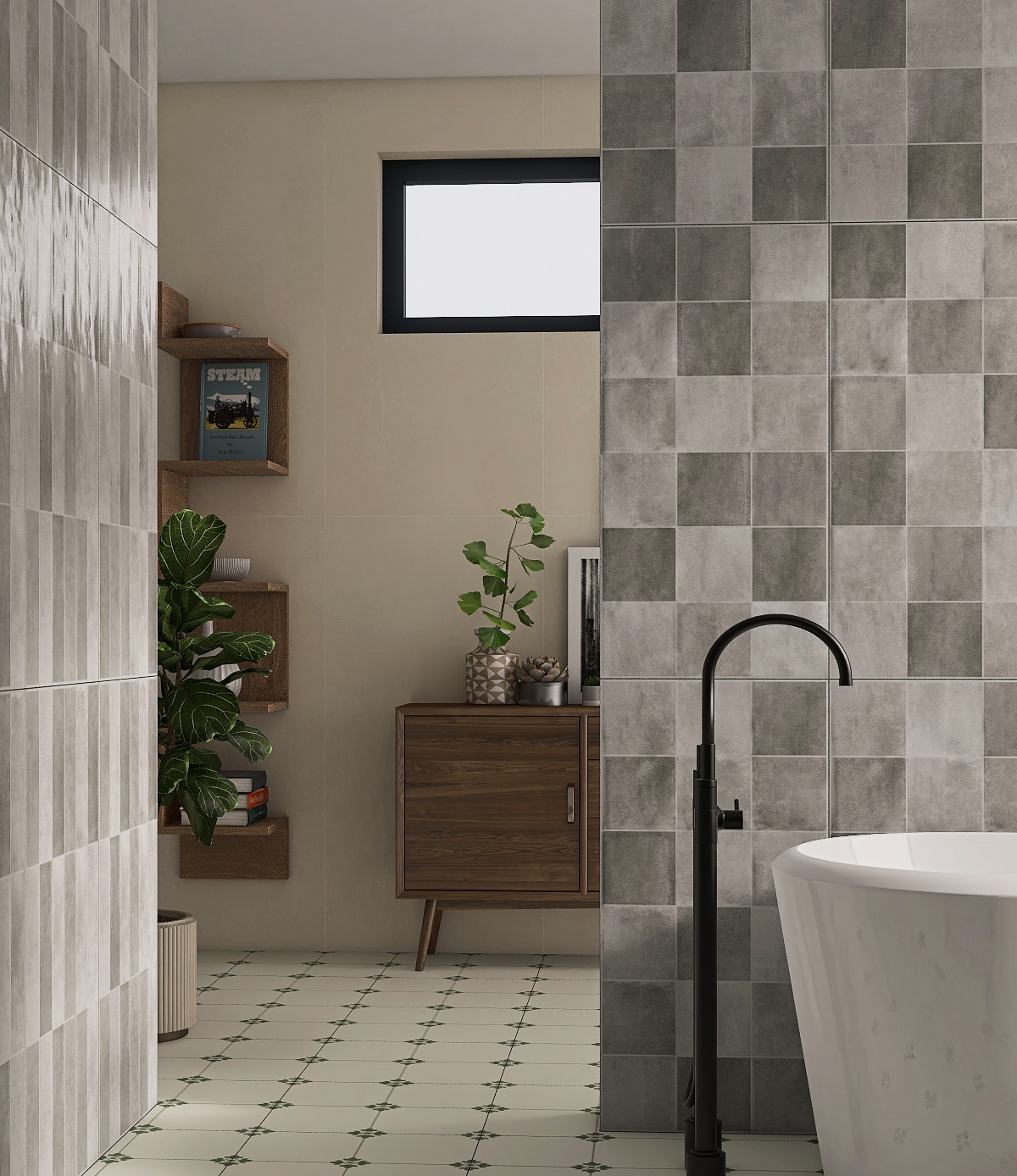 Gạch Giả Thẻ Cổ 30x60 Nhập Khẩu MF36Y02F Đá Mờ Gợn