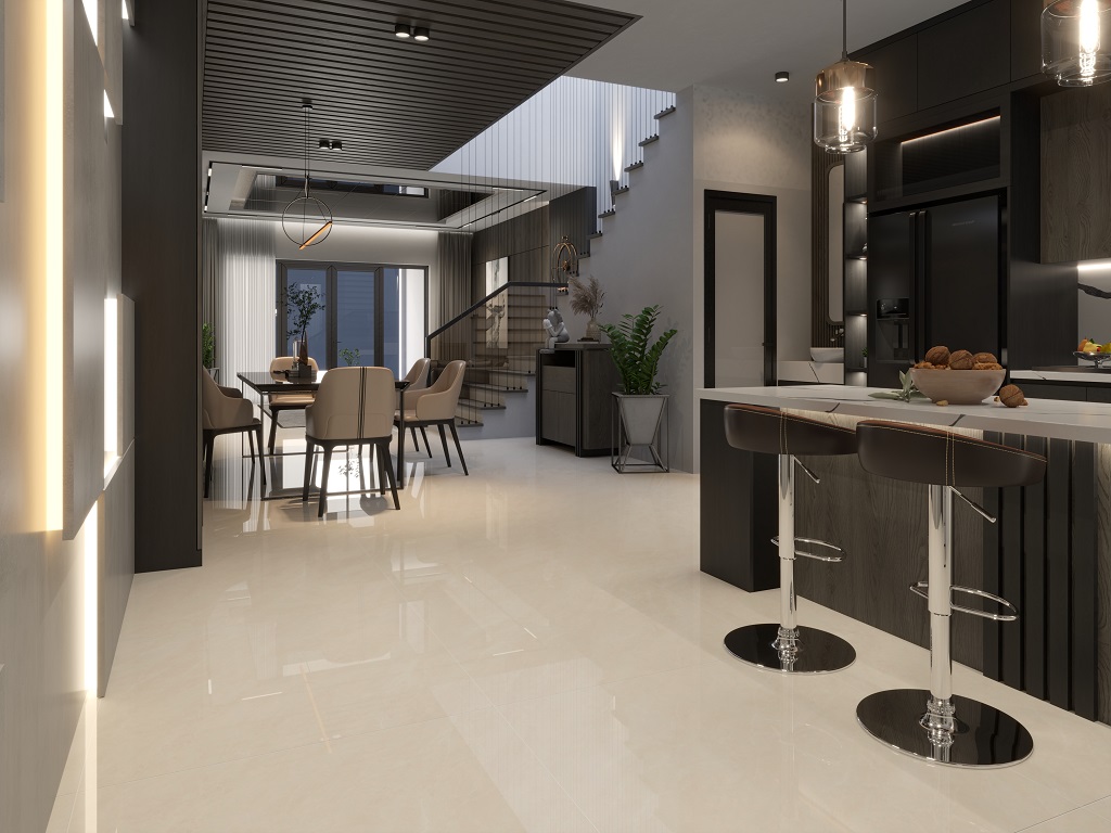 Gạch Khổ Lớn Vân Đá 100x100 Feliz FE10005 Đá Bóng Kính - Góc cạnh