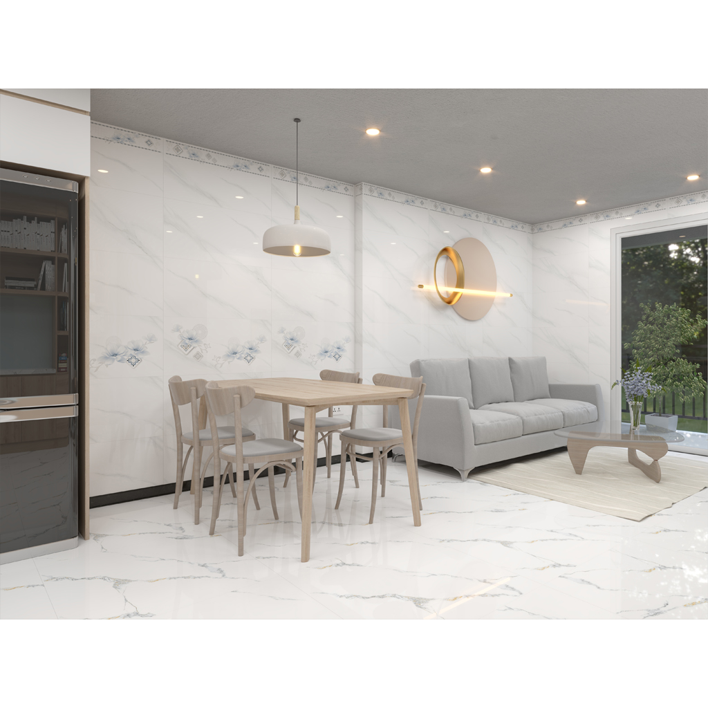 Gạch Trắng Vân Khói 40x80 Mikado HPM4803V HPM4803A HPM4803 Đá Bóng Kính