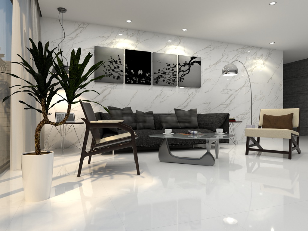 Gạch Trắng Trơn 60x60 Mikado MP6013 Đá Bóng Kính