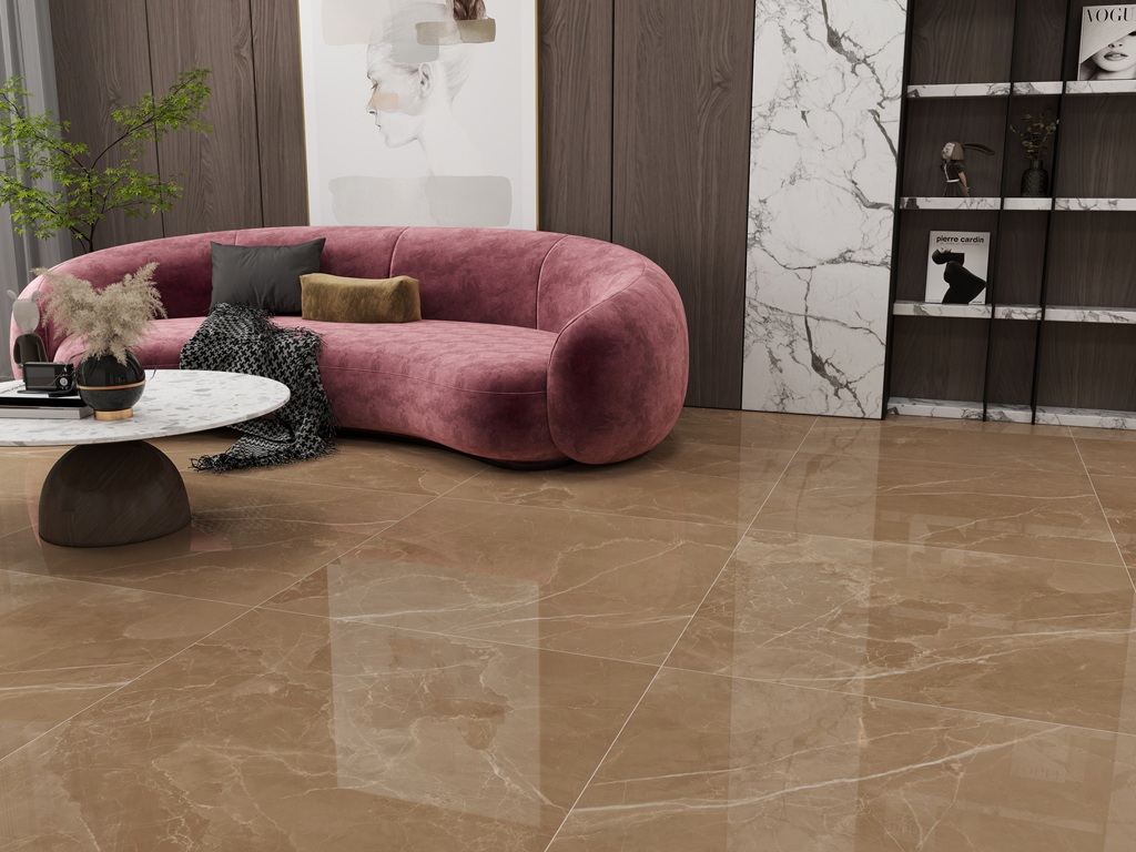 Phối cảnh Gạch Vân Đá 80x80 Apodio AF.10.88.8050 Đá Bóng Kính