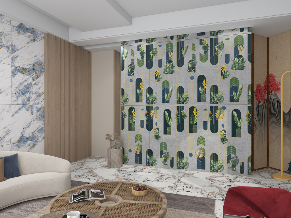 Gạch lát nền 60x120 Apodio họa tiết hoa