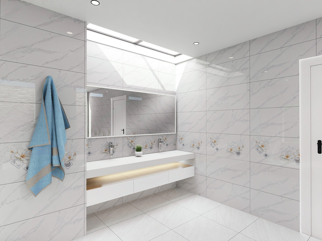 Gạch Trắng Vân Khói 40x80 Feliz FH84001A FH84001P Đá Bóng Kính