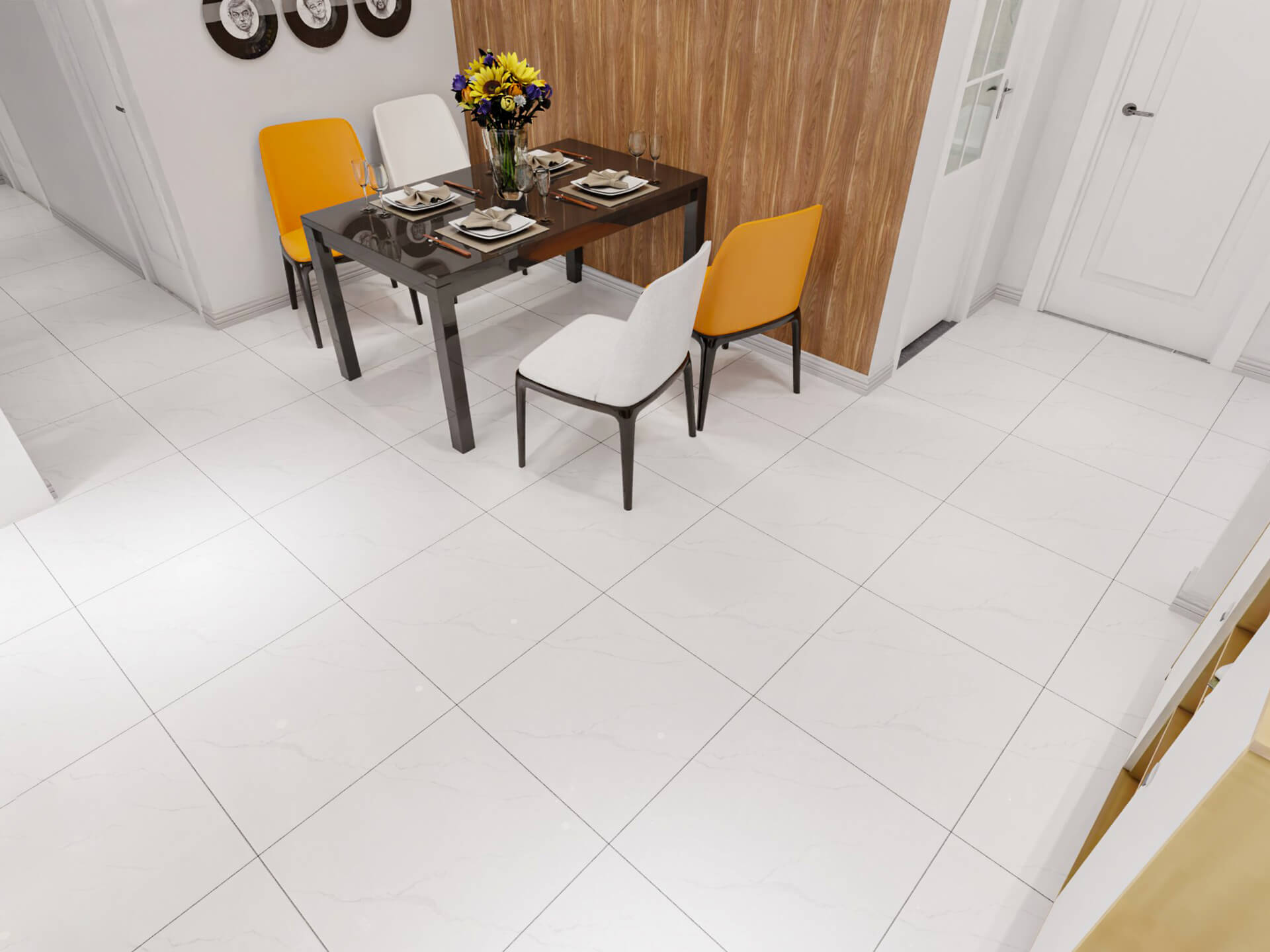 Gạch Trắng Vân Khói 60x60 Trung Nguyên HPT60001 Đá Bóng Kính