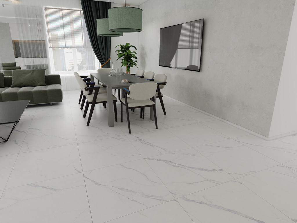 Thiết kế nội thất Gạch Trắng Vân Khói 80x80 Apodio