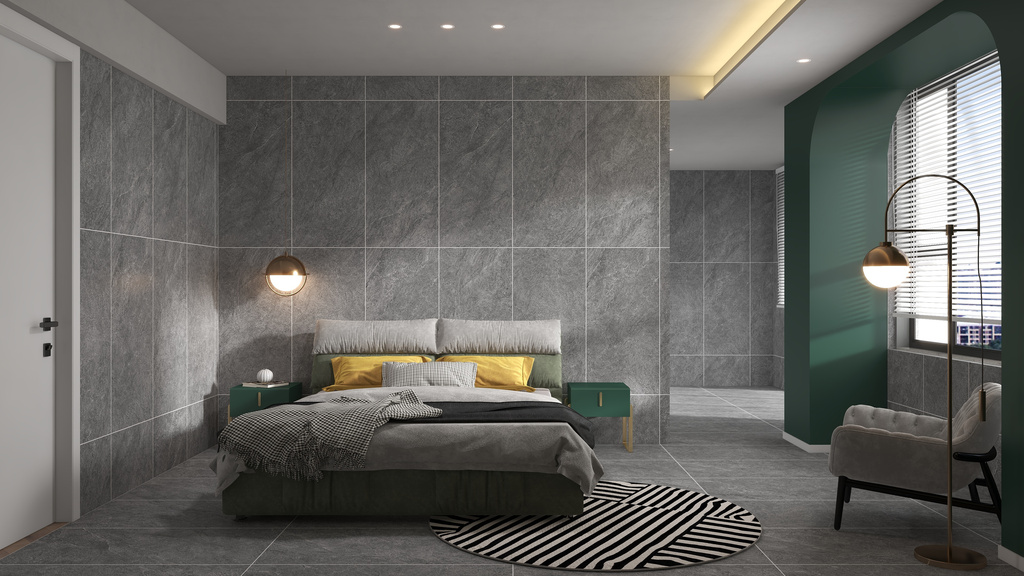 Phối cảnh Gạch Vân Đá 60x120 Apodio MA.61.1021 Đá Mờ
