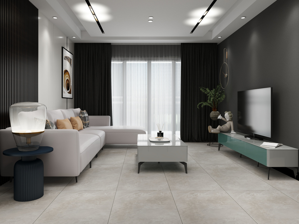 Gạch Vân Đá 60x120 Apodio MA.61.1027 Đá Mờ phối cảnh